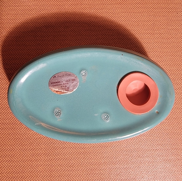 Vintage Vohann of California 3 Piece Teal Ceramic Bathroom set - Picture 7 of 12